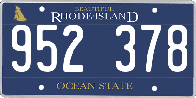 RI license plate 952378