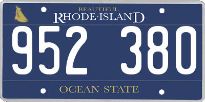 RI license plate 952380