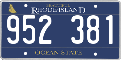RI license plate 952381