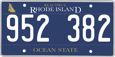 RI license plate 952382