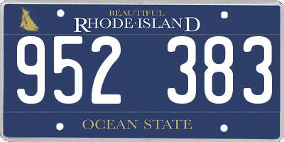 RI license plate 952383