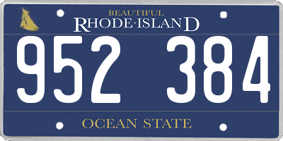 RI license plate 952384