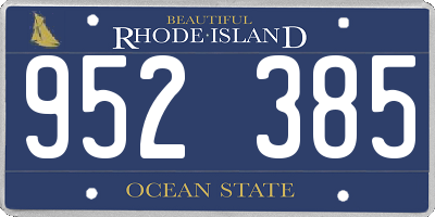 RI license plate 952385