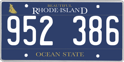 RI license plate 952386