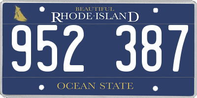 RI license plate 952387