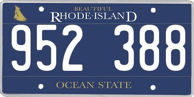 RI license plate 952388