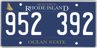 RI license plate 952392