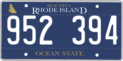RI license plate 952394
