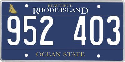 RI license plate 952403