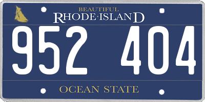 RI license plate 952404