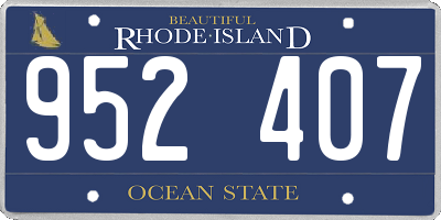 RI license plate 952407