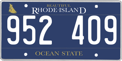 RI license plate 952409