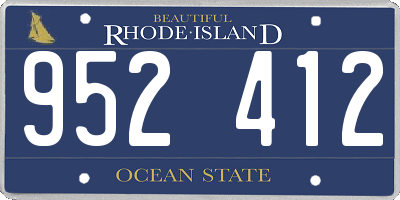 RI license plate 952412