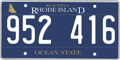 RI license plate 952416