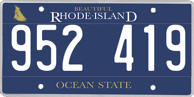 RI license plate 952419