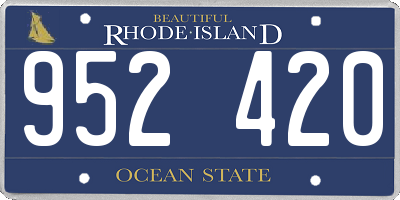 RI license plate 952420