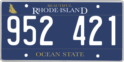 RI license plate 952421