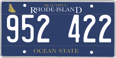 RI license plate 952422