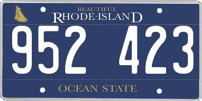 RI license plate 952423