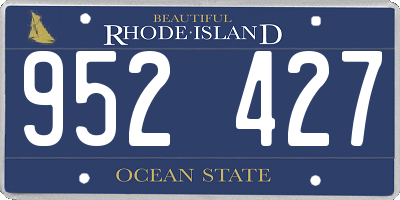 RI license plate 952427
