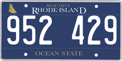 RI license plate 952429