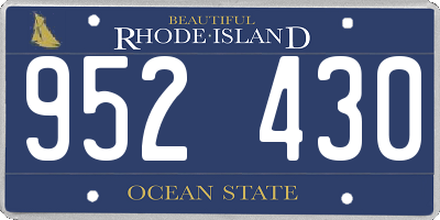 RI license plate 952430