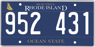 RI license plate 952431