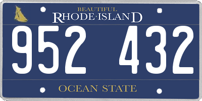 RI license plate 952432