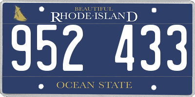 RI license plate 952433