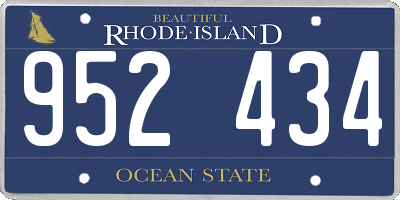 RI license plate 952434