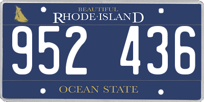RI license plate 952436