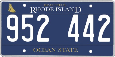 RI license plate 952442