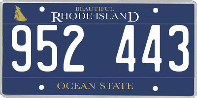RI license plate 952443