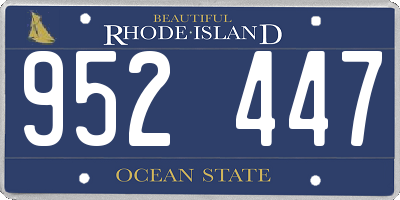 RI license plate 952447