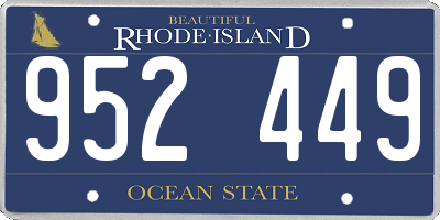RI license plate 952449