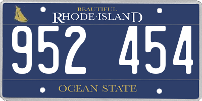 RI license plate 952454