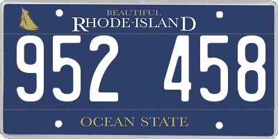 RI license plate 952458