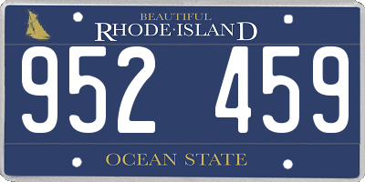 RI license plate 952459