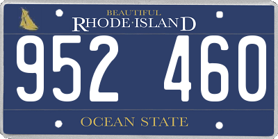 RI license plate 952460