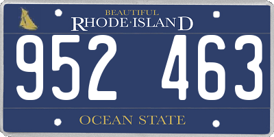 RI license plate 952463