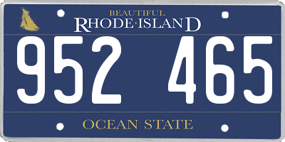 RI license plate 952465