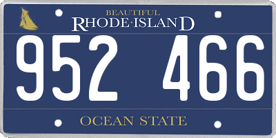 RI license plate 952466