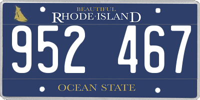RI license plate 952467