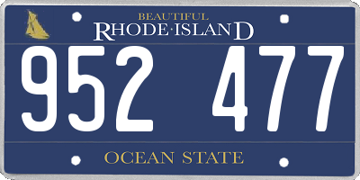 RI license plate 952477