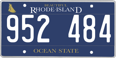 RI license plate 952484