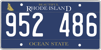 RI license plate 952486