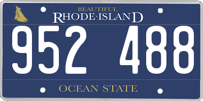 RI license plate 952488
