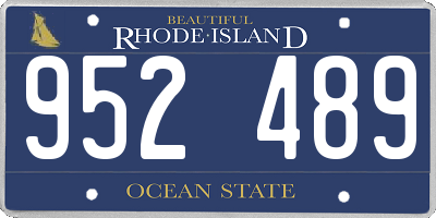 RI license plate 952489