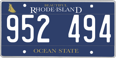 RI license plate 952494