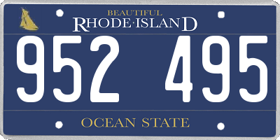 RI license plate 952495